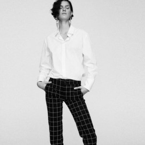 Check Cotton Trousers